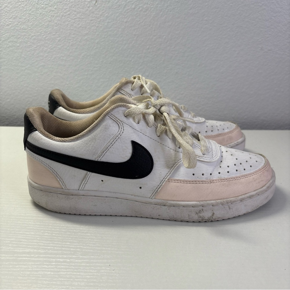 Size 8 - Nike Court Vision Low White Light Soft Pink W